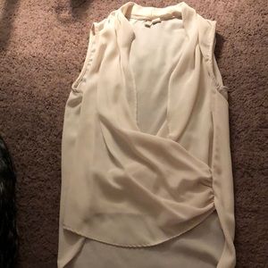 Cream sheer over shirt xs